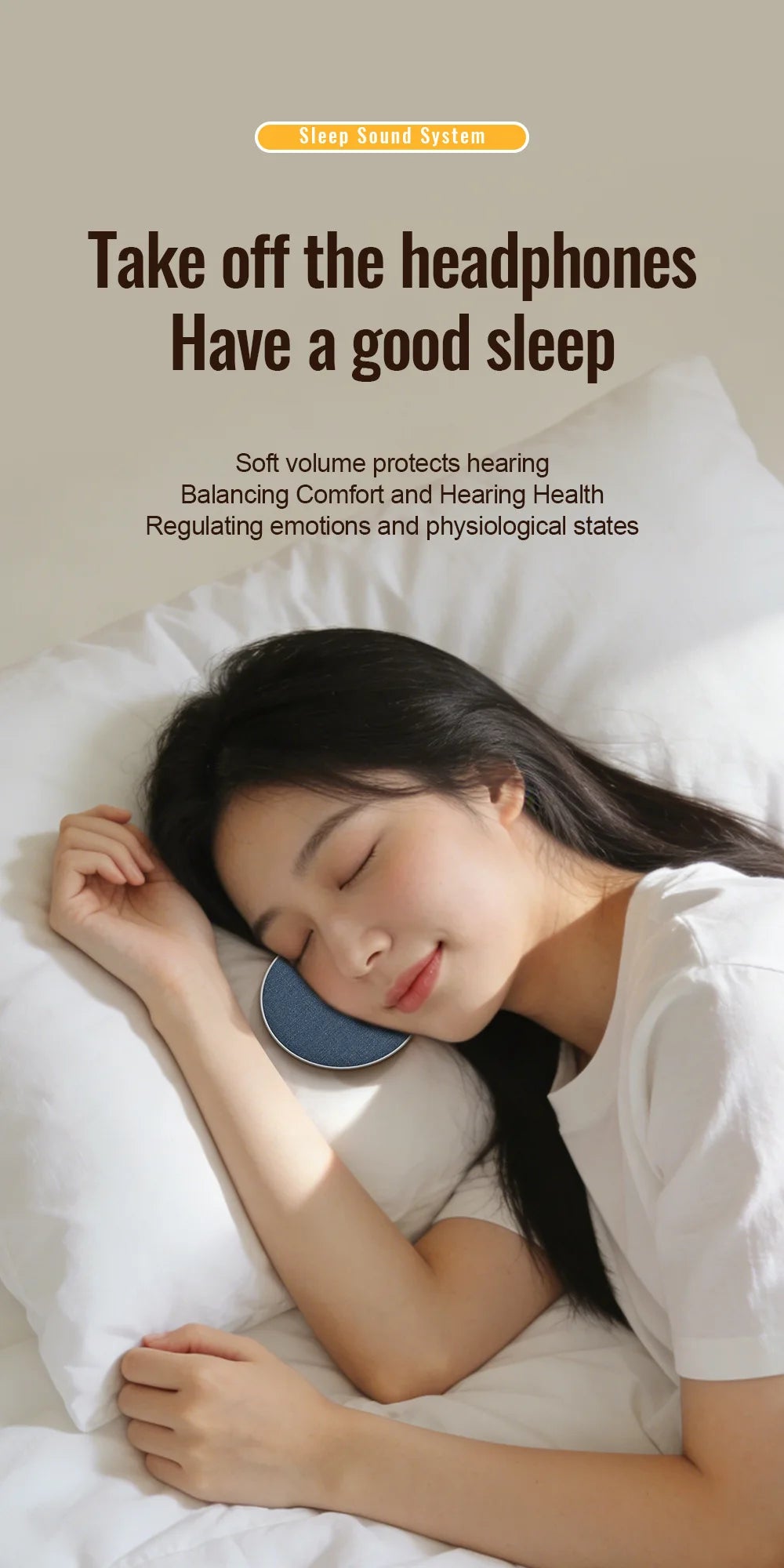 Wireless Pillow Speaker – Sleep Aid | 360° HiFi Sound | Bluetooth 5.4
