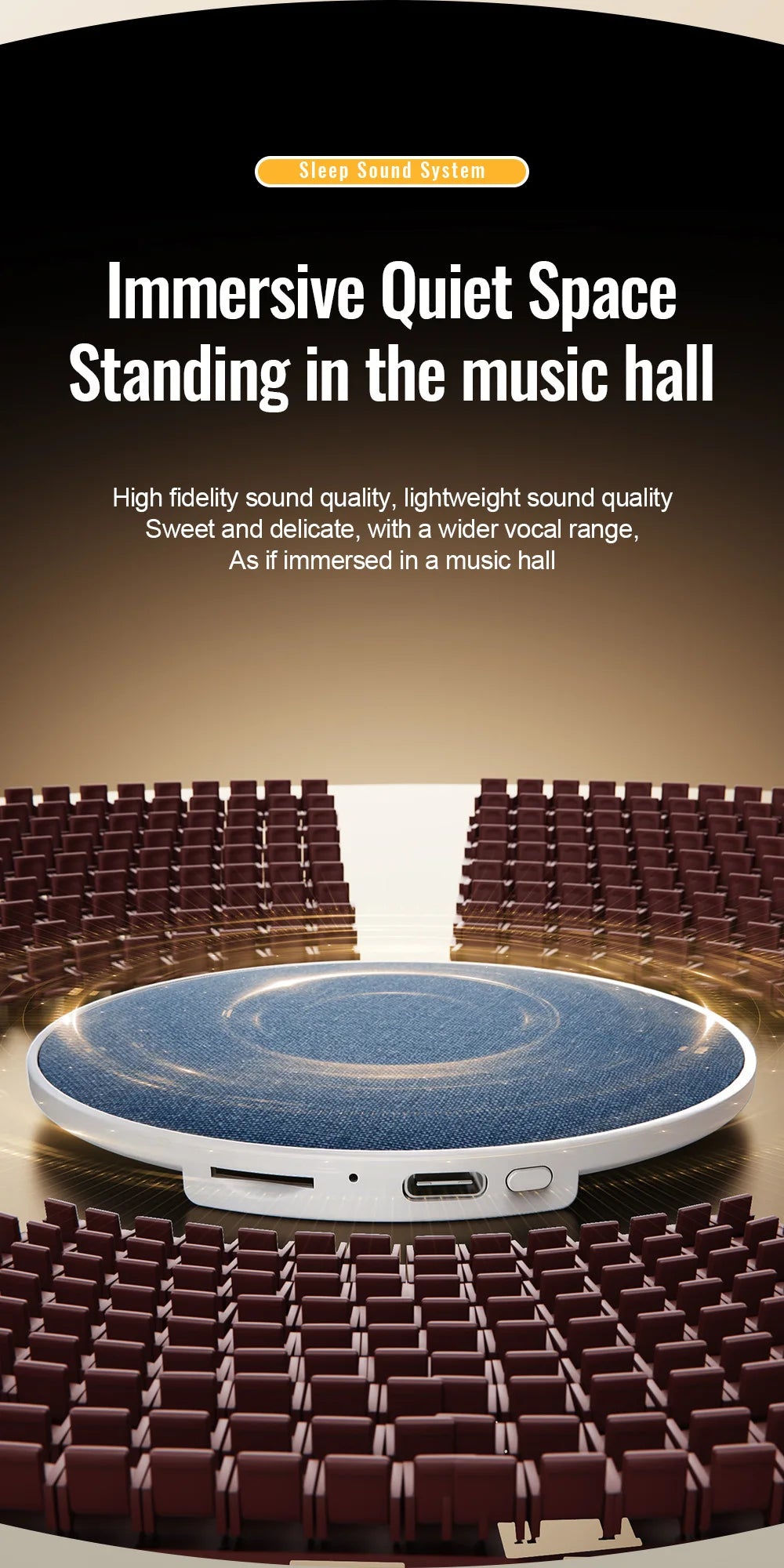 Wireless Pillow Speaker – Sleep Aid | 360° HiFi Sound | Bluetooth 5.4