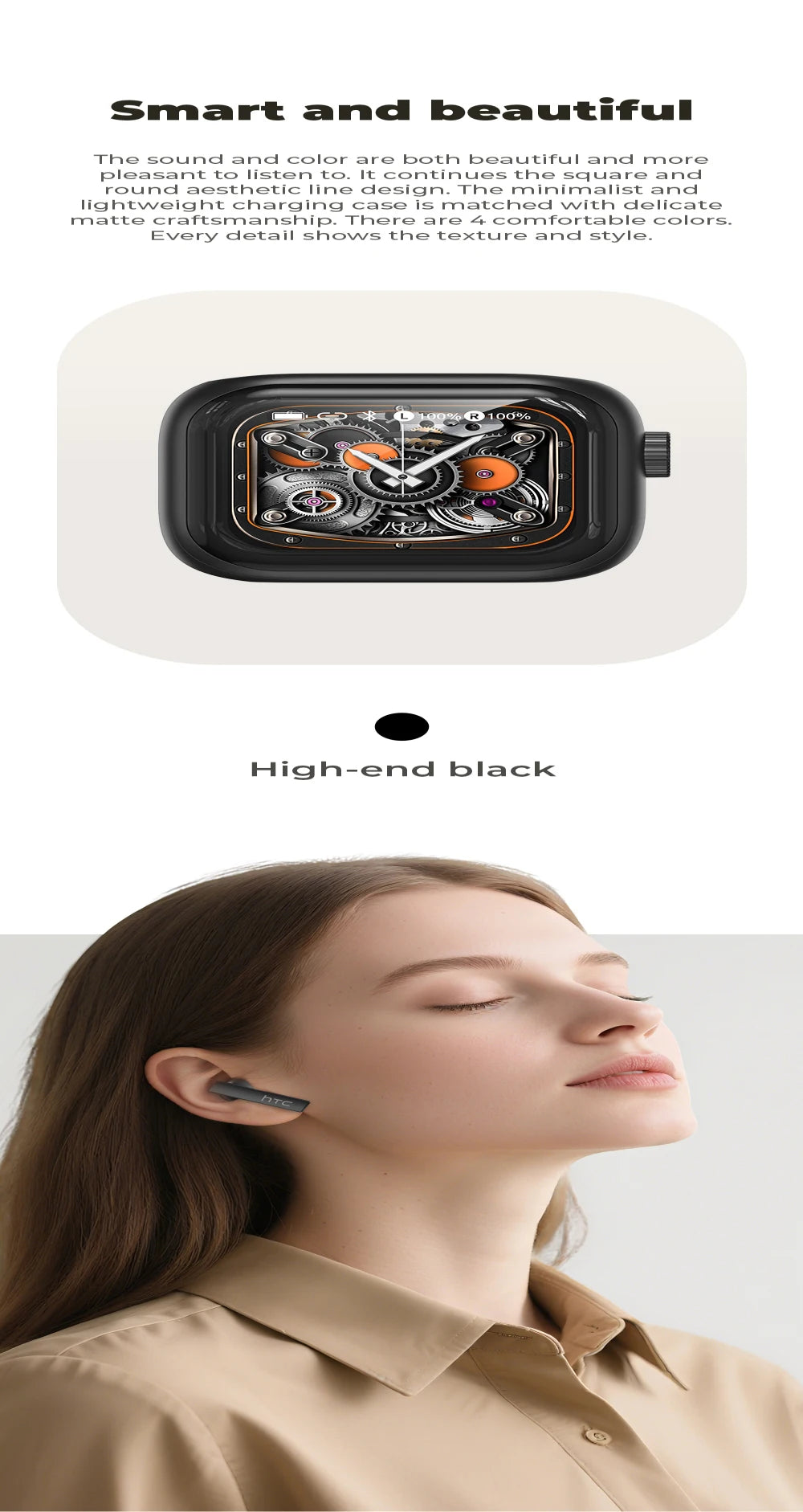 HTC NE40 AI Translator Earphones – Bluetooth | 40H Battery | 144 Languages
