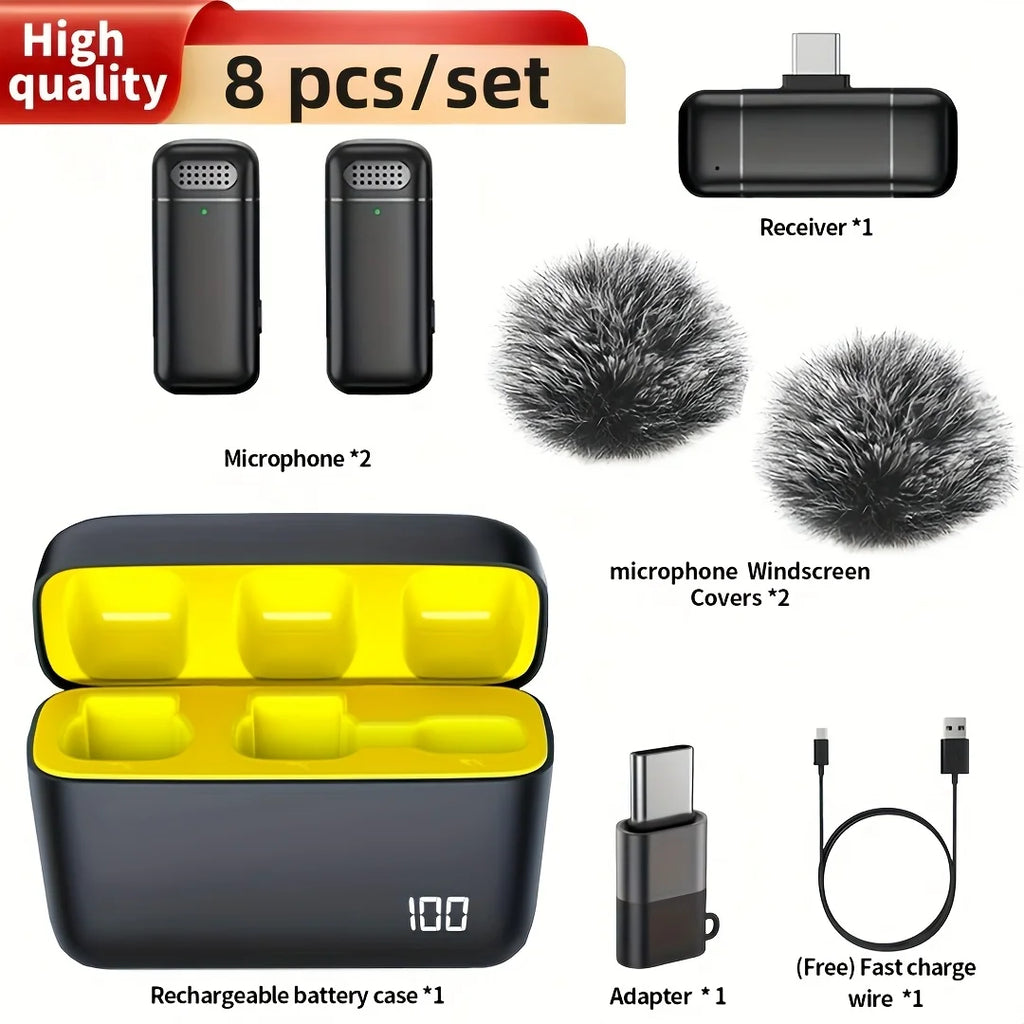 Wireless Lavalier Microphone – Charging Case | Noise Cancelling | iPhone & Android