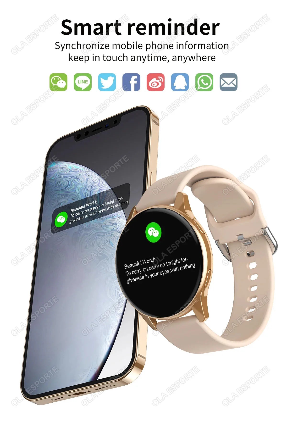 Women's Smart Watch – Bluetooth Calling | Heart Rate & Sleep Monitor | Waterproof