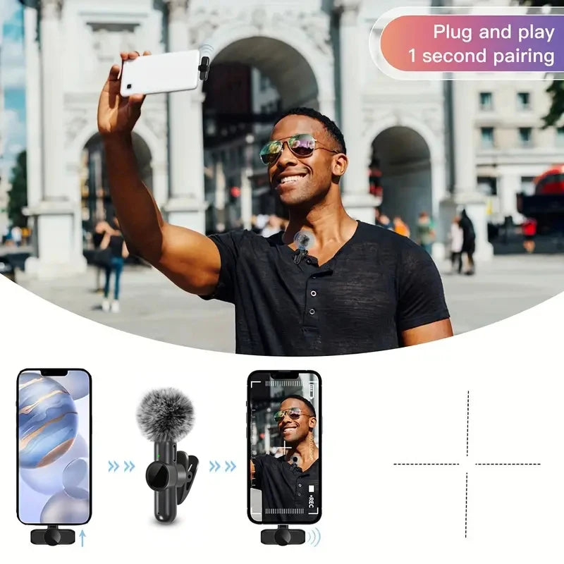 Mini Wireless Lavalier Microphone – For iPhone & Android | Plug & Play