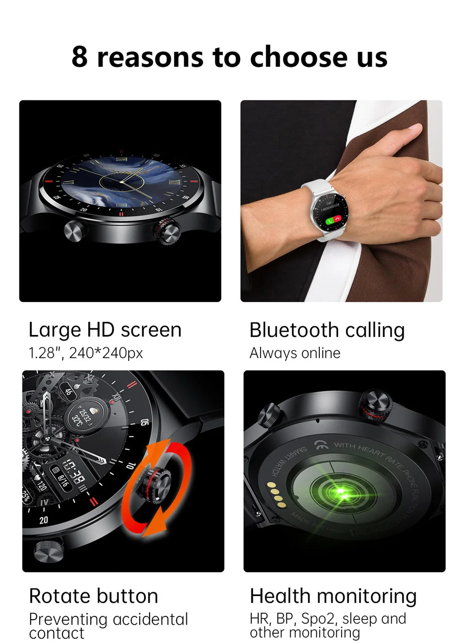 Men's Smart Watch – GPS | Bluetooth Calling | ECG Heart Monitor | Waterproof
