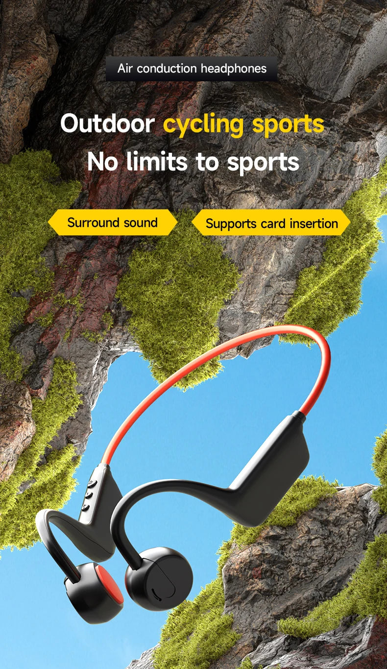 Bone Conduction Headphones IPX8 — Waterproof Bluetooth 5.4 Sports Headset with Mic