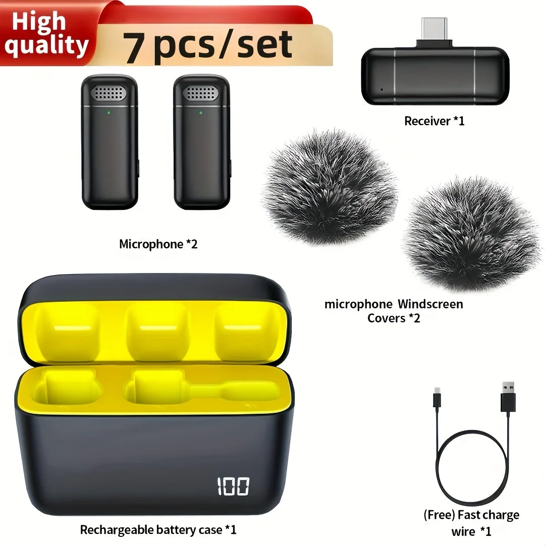 Wireless Lavalier Microphone – Charging Case | Noise Cancelling | iPhone & Android