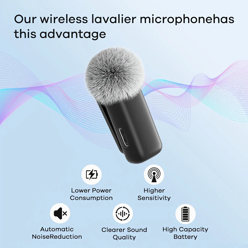 Wireless Lavalier Microphone – Charging Case | Noise Cancelling | iPhone & Android