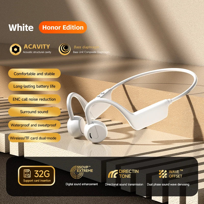 Bone Conduction Headphones IPX8 — Waterproof Bluetooth 5.4 Sports Headset with Mic
