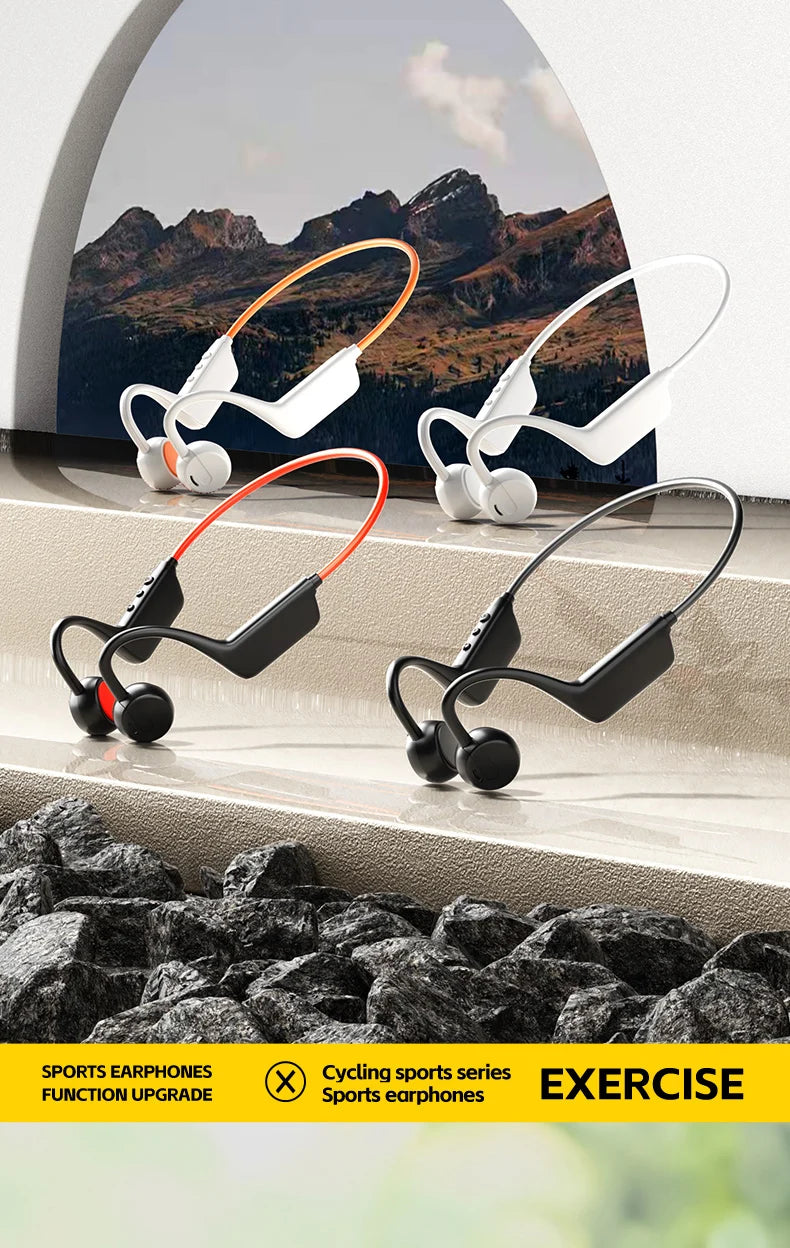 Bone Conduction Headphones IPX8 — Waterproof Bluetooth 5.4 Sports Headset with Mic