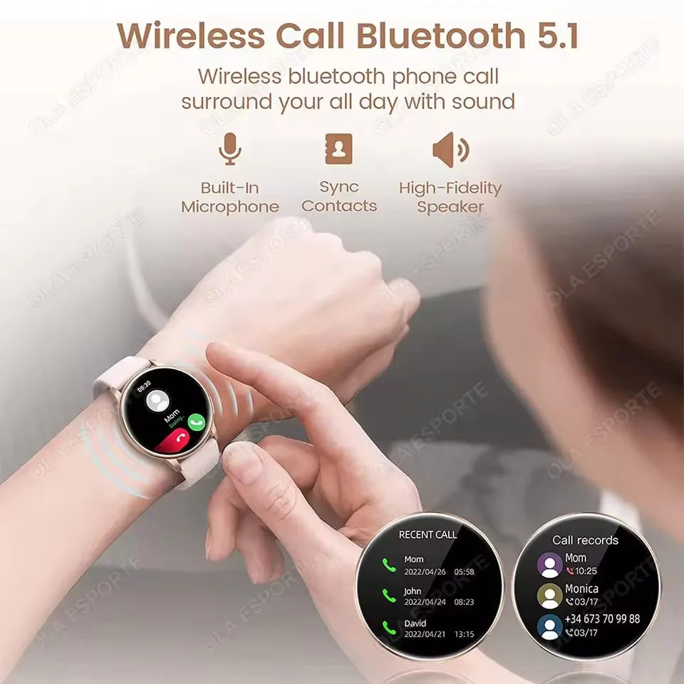 Women's Smart Watch – Bluetooth Calling | Heart Rate & Sleep Monitor | Waterproof