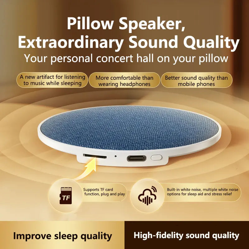 Wireless Pillow Speaker – Sleep Aid | 360° HiFi Sound | Bluetooth 5.4