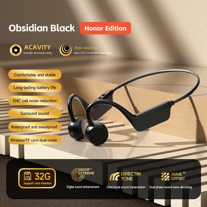 Bone Conduction Headphones IPX8 — Waterproof Bluetooth 5.4 Sports Headset with Mic