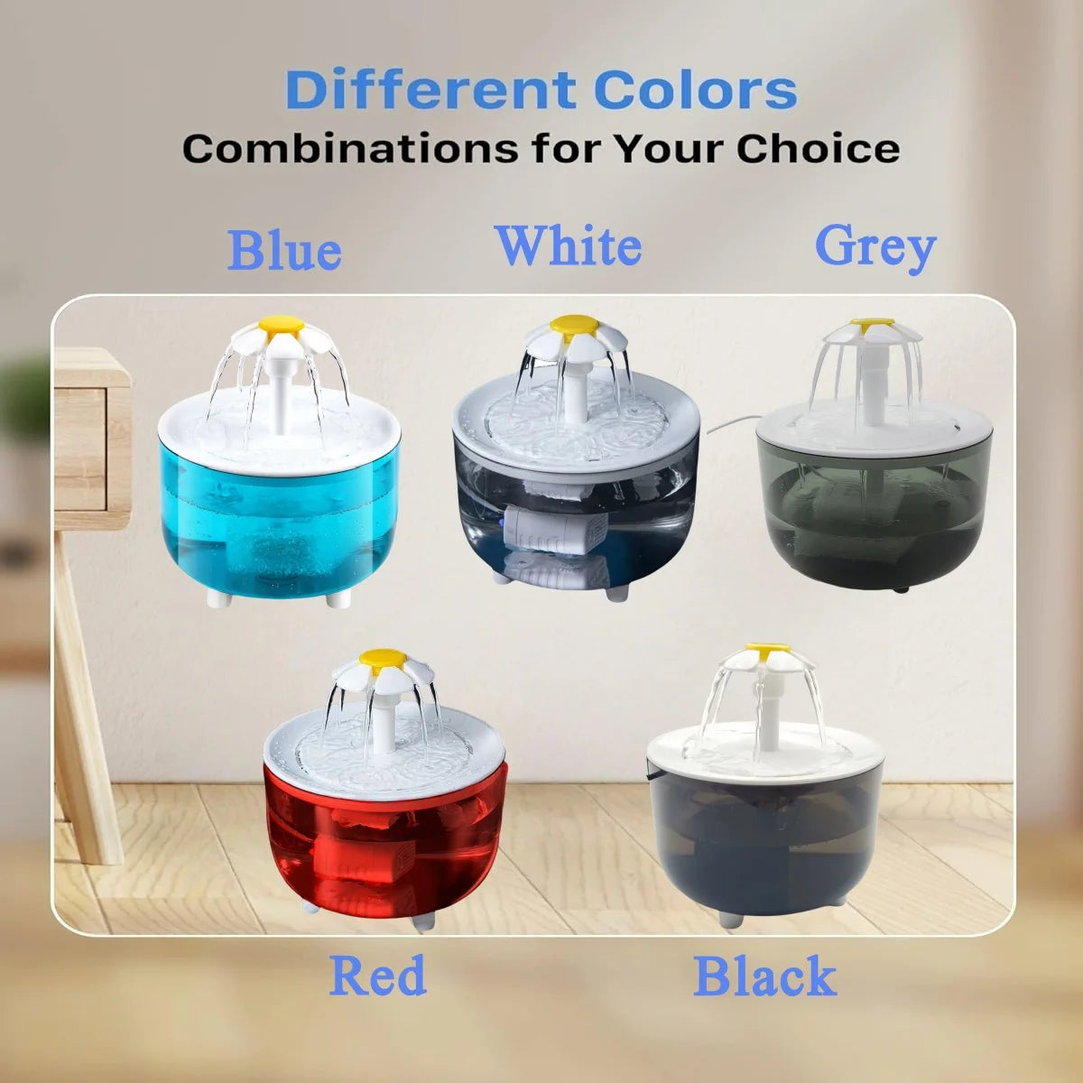 Pet Water Fountain with 4 filters Auto Filter USB Electric Cat Drinker Bowl 1200mL Recirculate Filtring Cat Water Dispenser