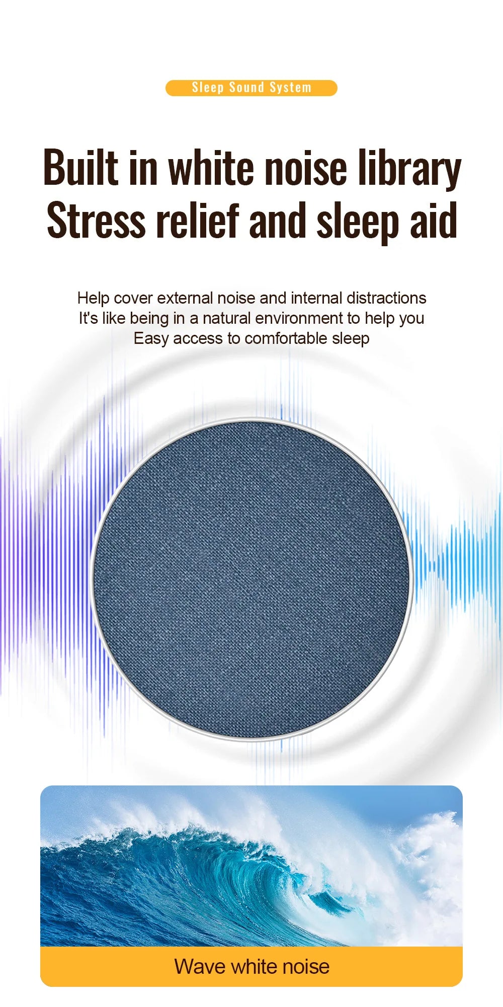 Wireless Pillow Speaker – Sleep Aid | 360° HiFi Sound | Bluetooth 5.4
