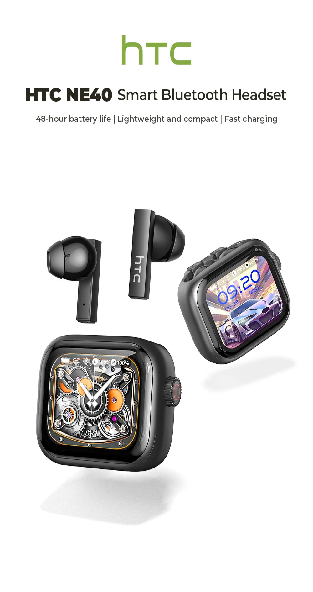 HTC NE40 AI Translator Earphones – Bluetooth | 40H Battery | 144 Languages