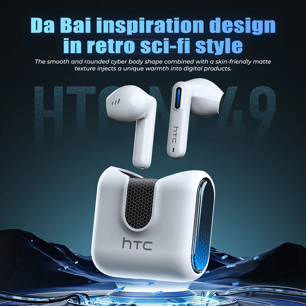 HTC NE49 AI Translator Earbuds – 40H Battery | ENC Noise Cancelling | Bluetooth 5.3