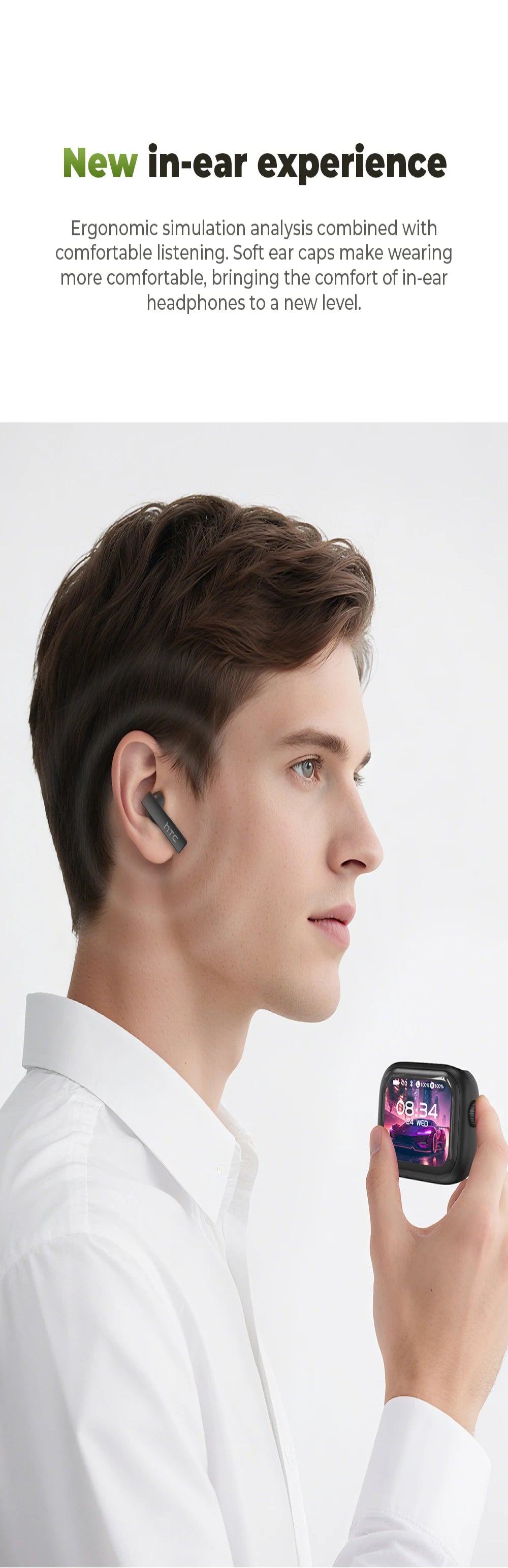 HTC NE40 AI Translator Earphones – Bluetooth | 40H Battery | 144 Languages