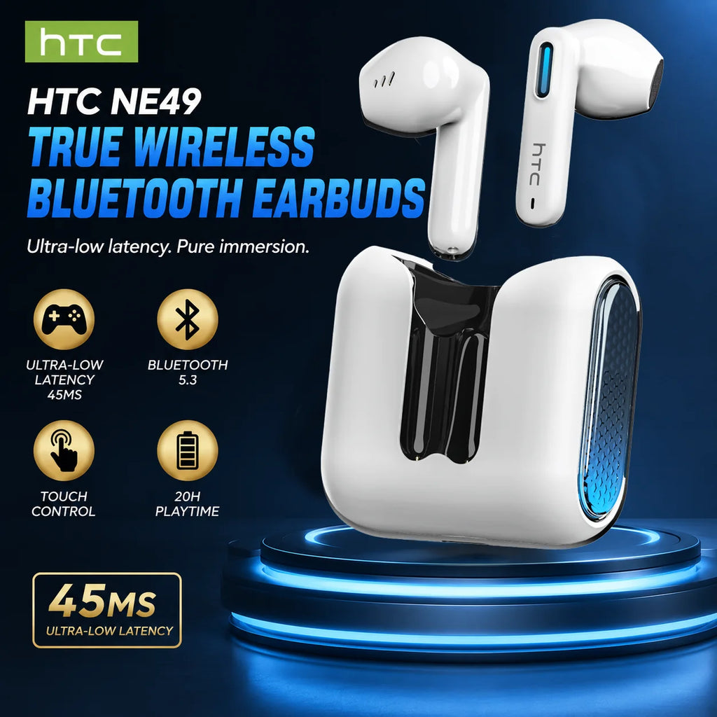 HTC NE49 AI Translator Earbuds – 40H Battery | ENC Noise Cancelling | Bluetooth 5.3