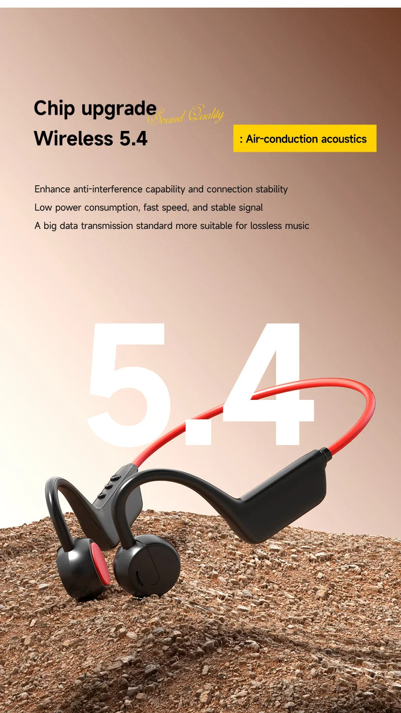 Bone Conduction Headphones IPX8 — Waterproof Bluetooth 5.4 Sports Headset with Mic