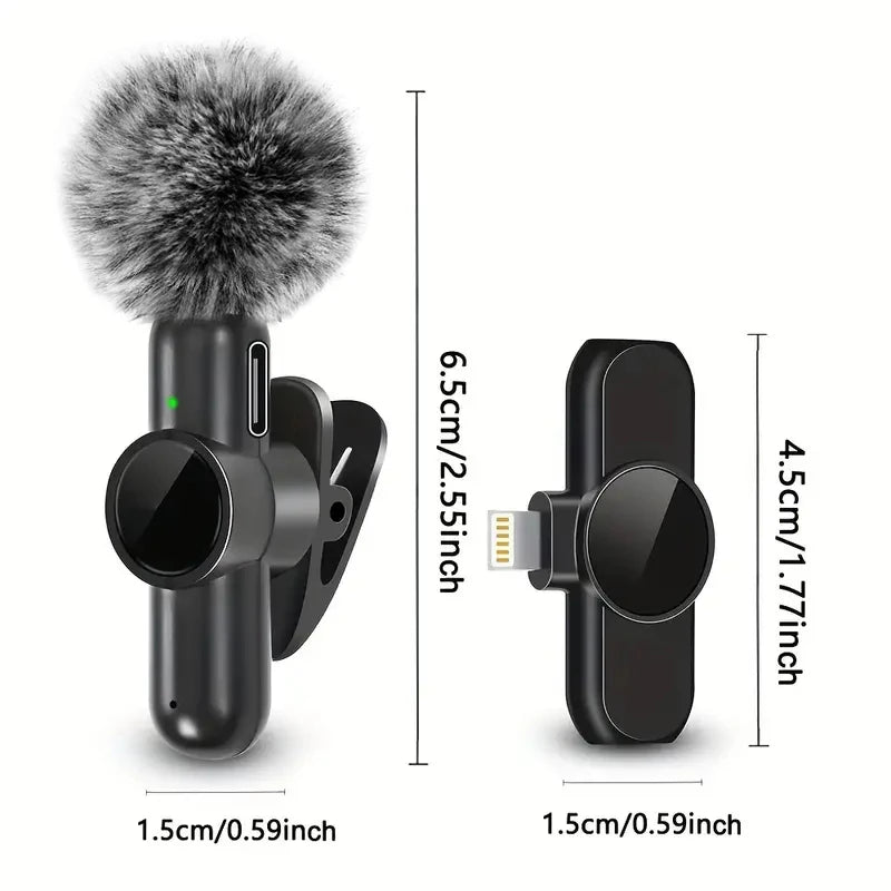 Mini Wireless Lavalier Microphone – For iPhone & Android | Plug & Play