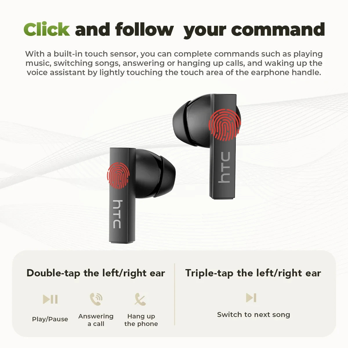 HTC NE40 AI Translator Earphones – Bluetooth | 40H Battery | 144 Languages
