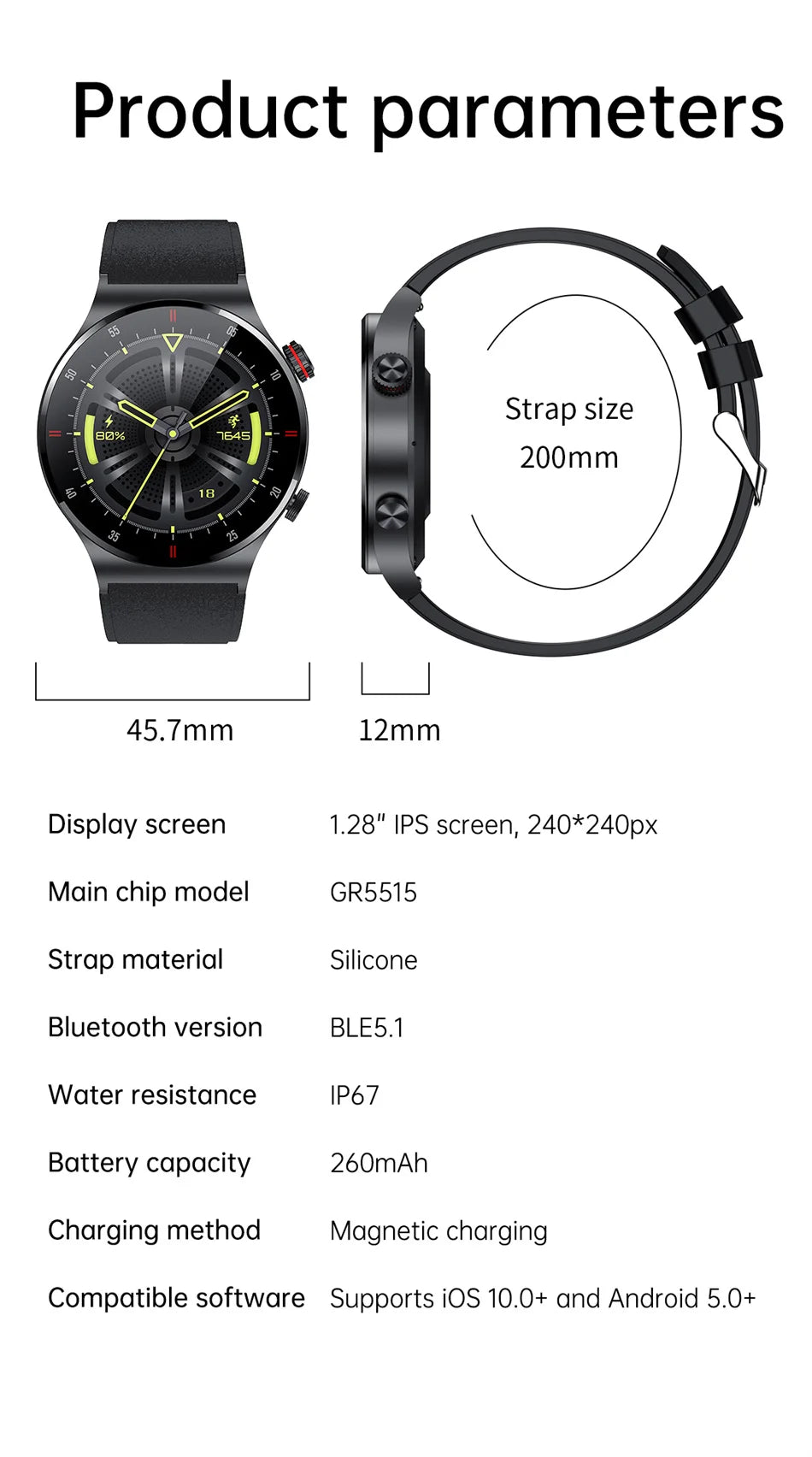 Men's Smart Watch – GPS | Bluetooth Calling | ECG Heart Monitor | Waterproof