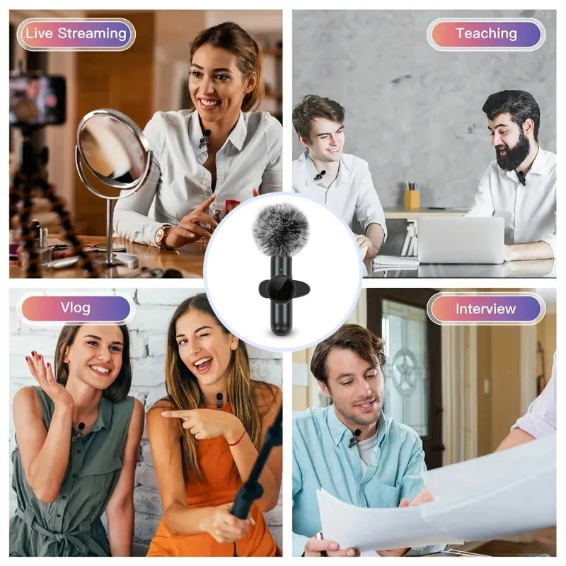 Mini Wireless Lavalier Microphone – For iPhone & Android | Plug & Play