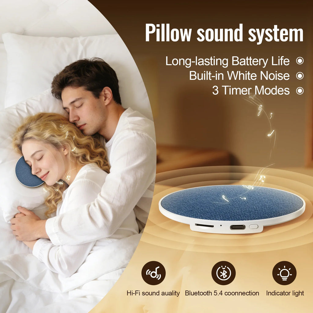 Wireless Pillow Speaker – Sleep Aid | 360° HiFi Sound | Bluetooth 5.4