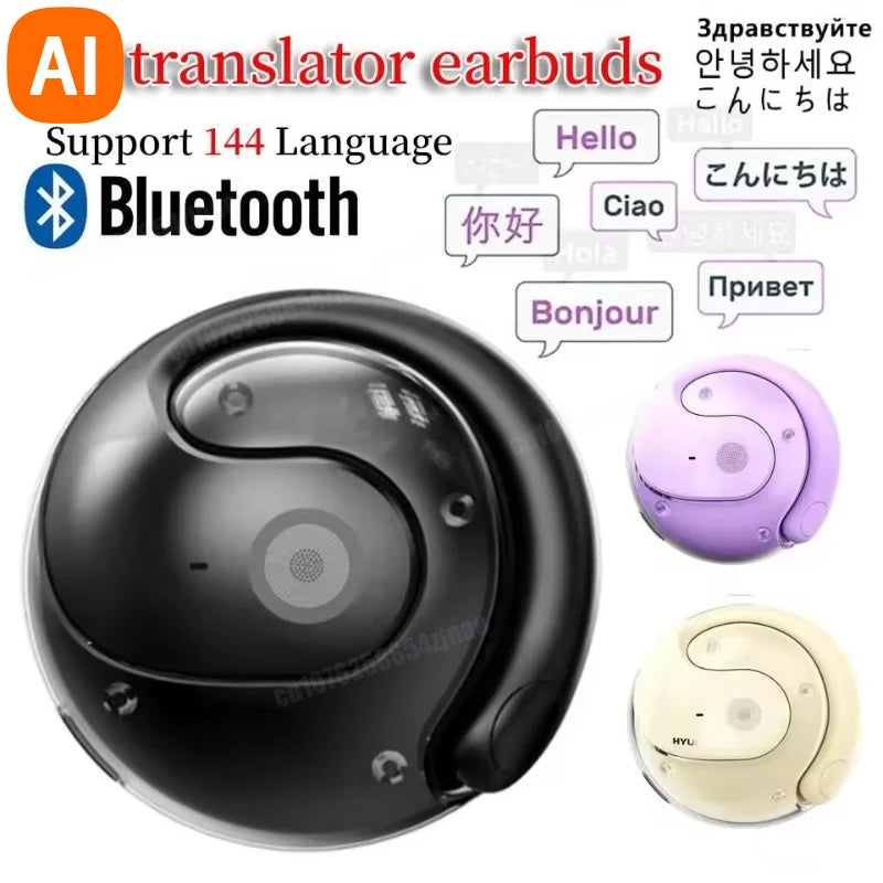 AI Translation Earphones – 144 Languages | Real-Time | Bluetooth 5.4