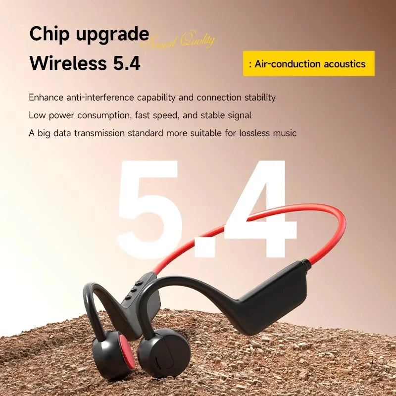 Bone Conduction Headphones IPX8 — Waterproof Bluetooth 5.4 Sports Headset with Mic