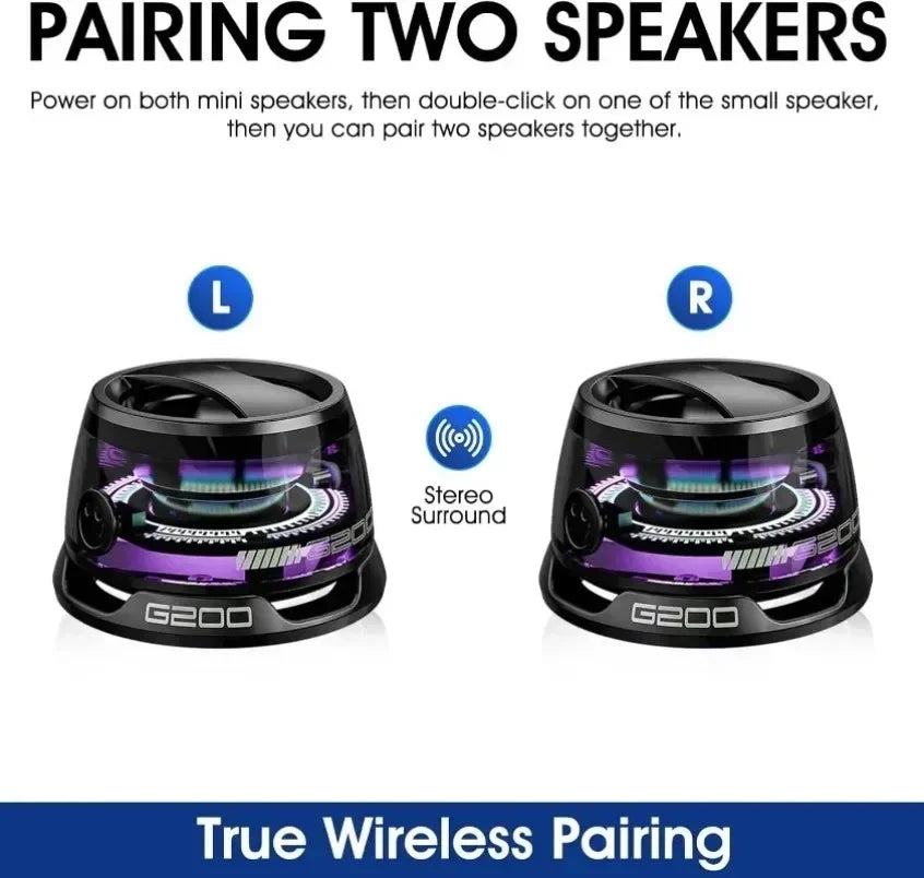Mini RGB Bluetooth Speaker – Phone Stand | Portable | Stereo Sound