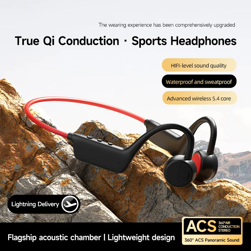Bone Conduction Headphones IPX8 — Waterproof Bluetooth 5.4 Sports Headset with Mic