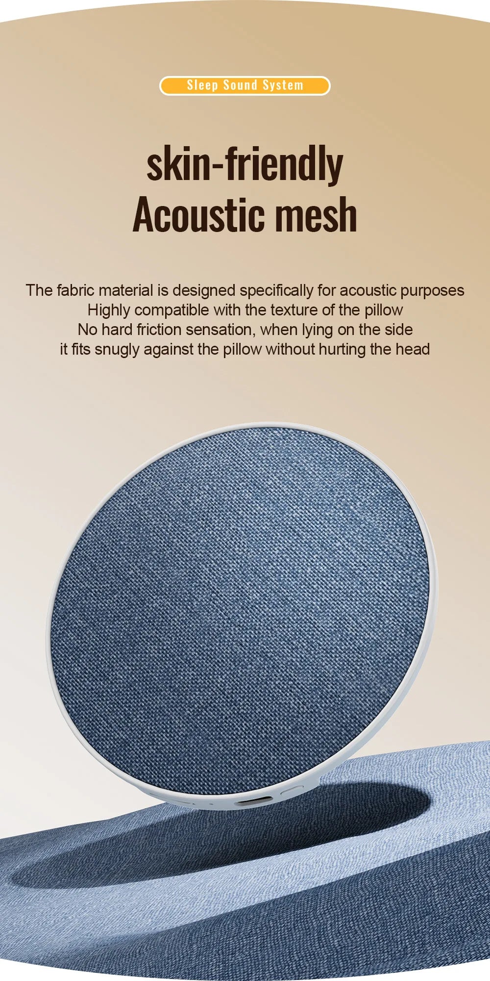 Wireless Pillow Speaker – Sleep Aid | 360° HiFi Sound | Bluetooth 5.4