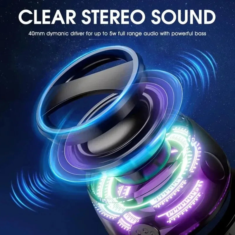 Mini RGB Bluetooth Speaker – Phone Stand | Portable | Stereo Sound