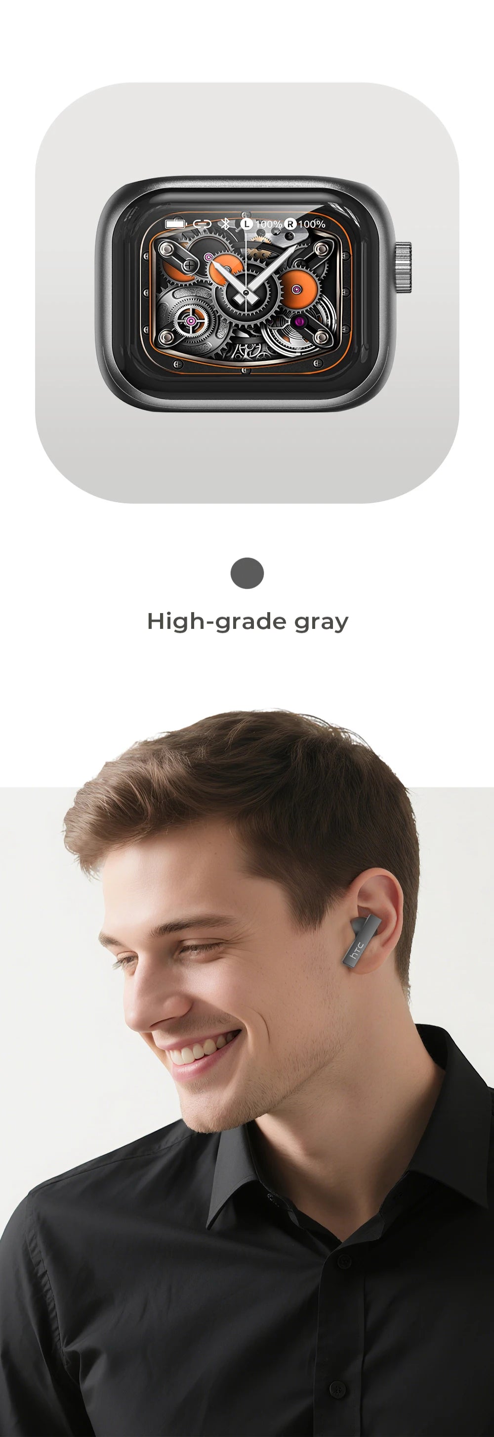 HTC NE40 AI Translator Earphones – Bluetooth | 40H Battery | 144 Languages