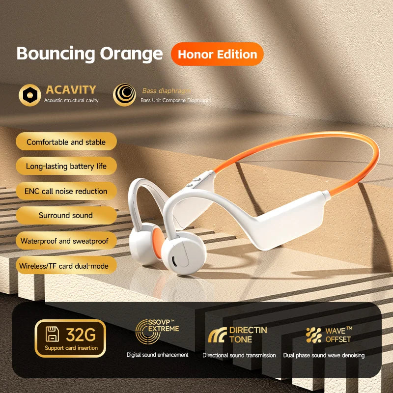 Bone Conduction Headphones IPX8 — Waterproof Bluetooth 5.4 Sports Headset with Mic